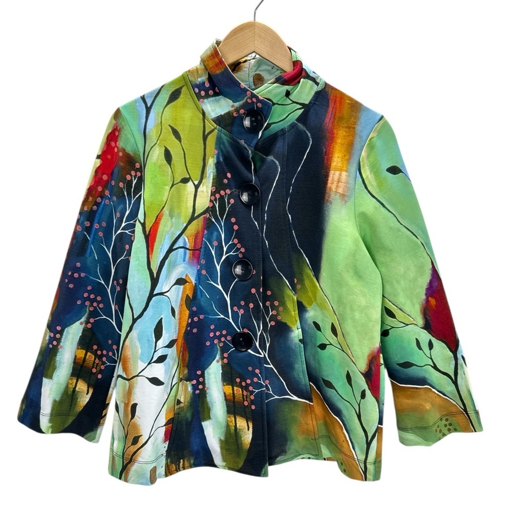 Simply Art by Dolcezza Abstract Statement Blazer Jacket Artistic Painterly Med